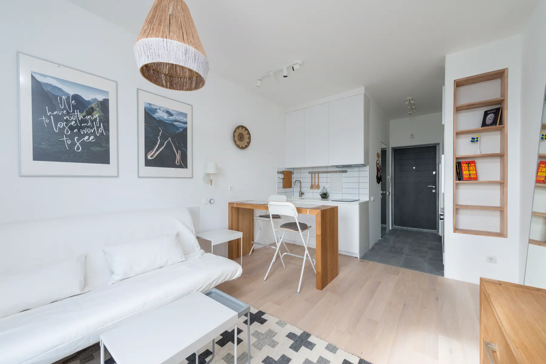 A compact apartment where furniture placement and walking paths matter